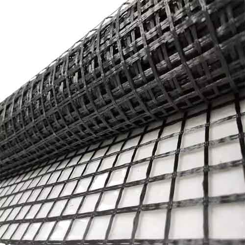 high quality cheap customized fiberglass geogrid mesh roll reinforced road